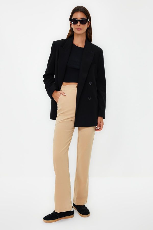 Trendyol Trendyol Beige Straight Cut/Straight Woven Trousers