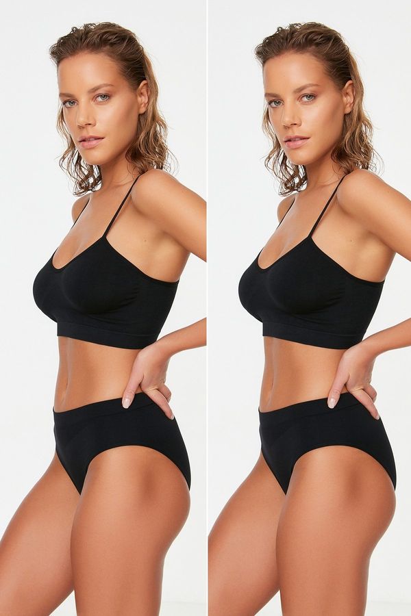 Trendyol Trendyol Black 2-Pack Seamless/Seamless Hipster Knitted Panties