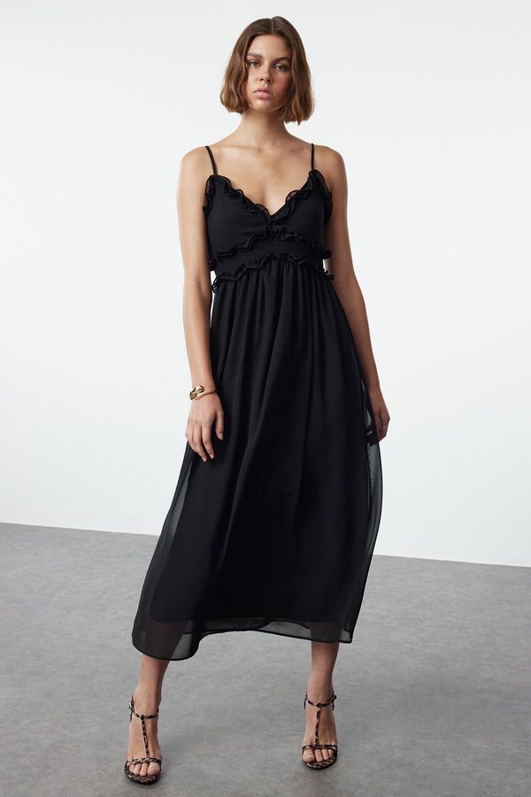 Trendyol Trendyol Black A-line Maxi Woven Dress