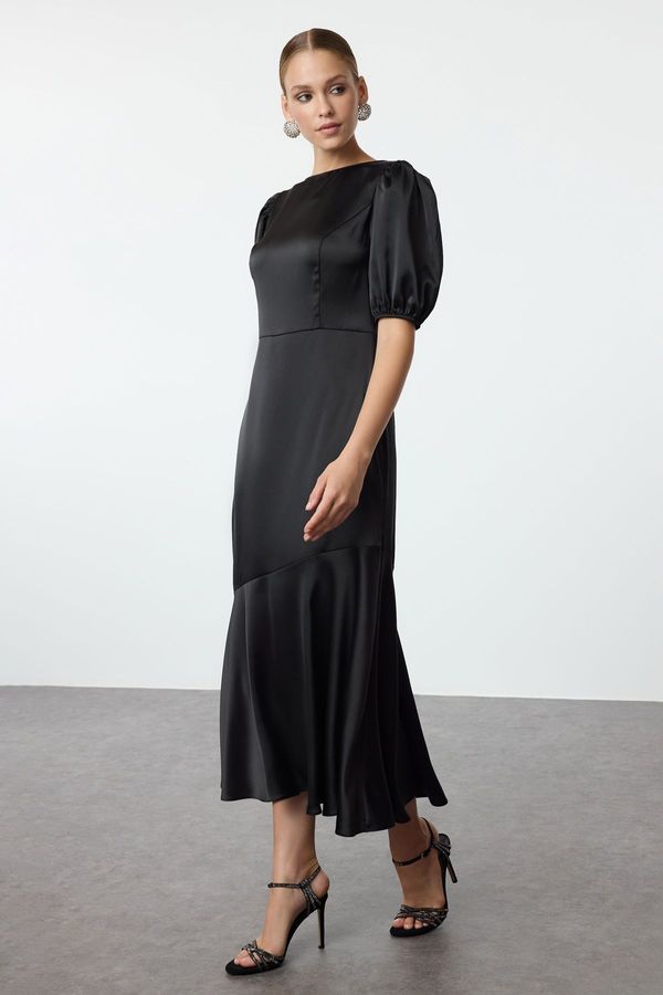 Trendyol Trendyol Black A-Line Satin Woven Dress