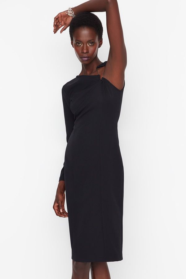 Trendyol Trendyol Black Accessorized Woven Evening Dress