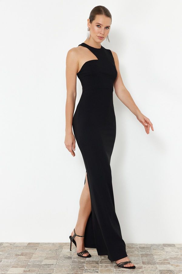 Trendyol Trendyol Black Body-Sitting Woven Long Evening Dress