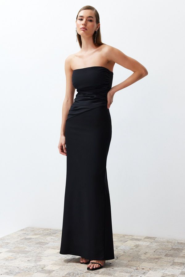 Trendyol Trendyol Black Body-Sitting Woven Long Evening Dress