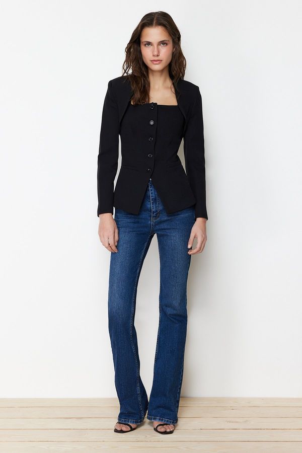 Trendyol Trendyol Black Bolero Detail Woven Blazer Jacket