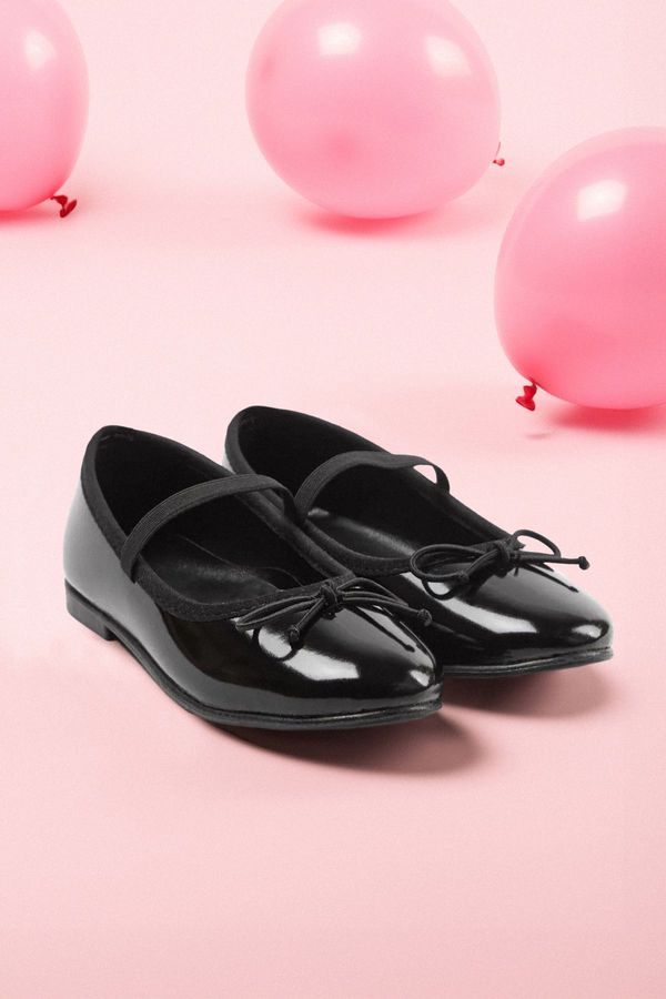 Trendyol Trendyol Black Bow Detail Mary Jane Big/Little Girl Kids Ballerina