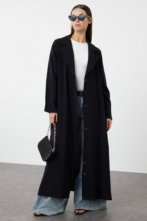 Trendyol Trendyol Black Buttoned Woven Oversize Cap & Abaya