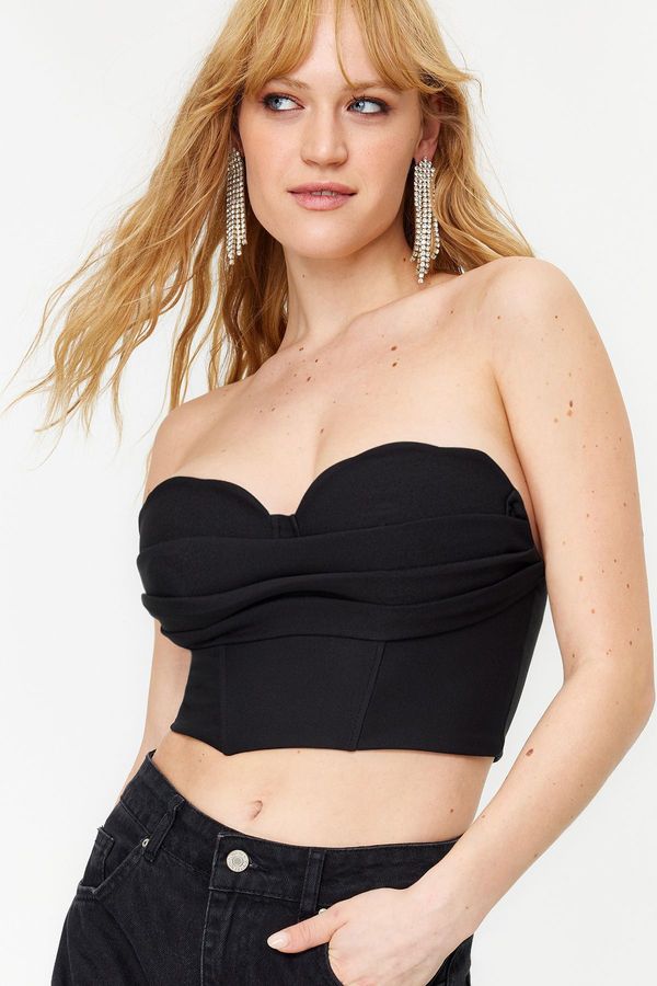 Trendyol Trendyol Black Crop Woven Bustier