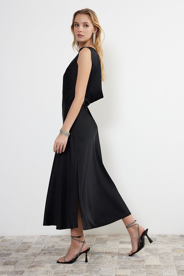 Trendyol Trendyol Black Degajel Satin Dress