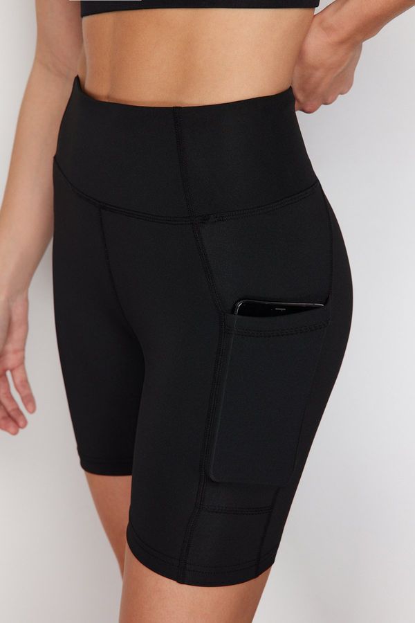 Trendyol Trendyol Black Double Pocket Detailed Knitted Sports Shorts Leggings