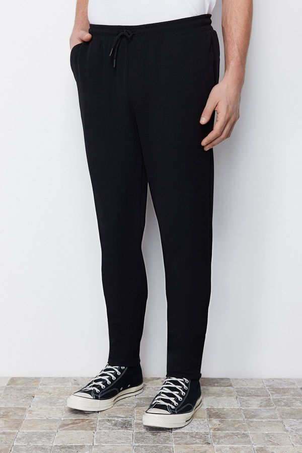 Trendyol Trendyol Black Elastic Waist Slim Fit Woven Trousers