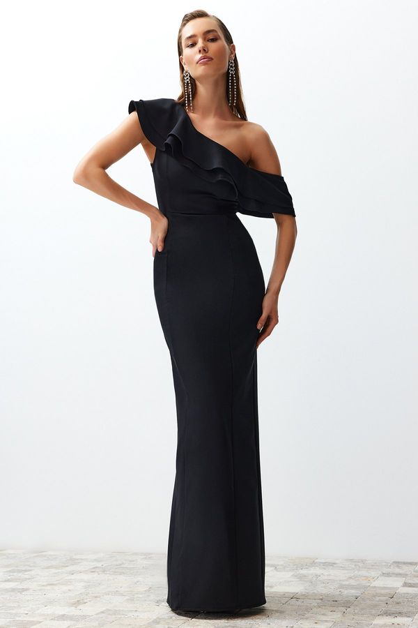 Trendyol Trendyol Black Flounced Elegant Evening Dress