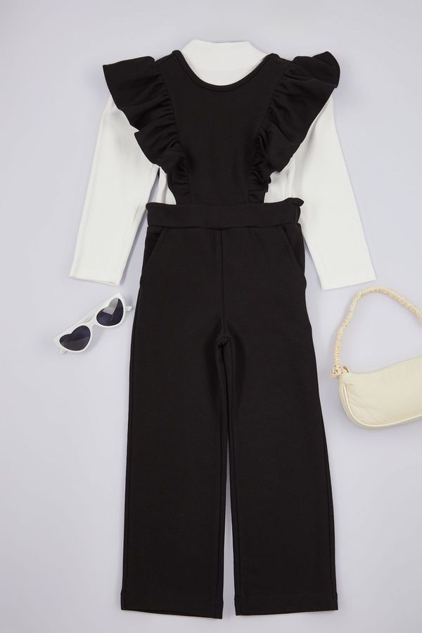 Trendyol Trendyol Black Girl 2-Piece Ruffle Sleeve Jumpsuit