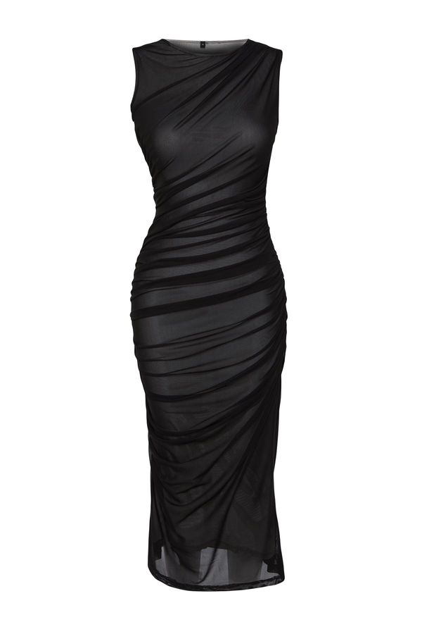 Trendyol Trendyol Black Gray Lined Tulle Dress