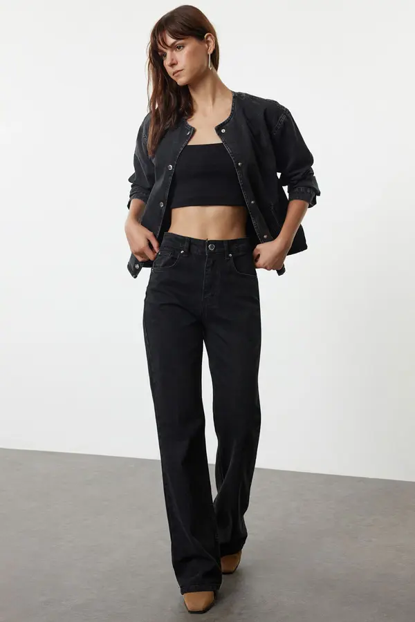 Trendyol Trendyol Black High Waist Wide Leg Jeans
