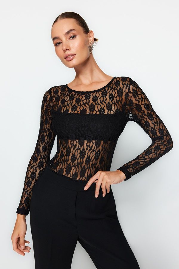 Trendyol Trendyol Black Knitted Lace Body