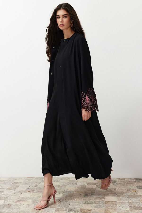 Trendyol Trendyol Black Lace/Embroidery Detailed Woven Cap & Abaya & Abaya