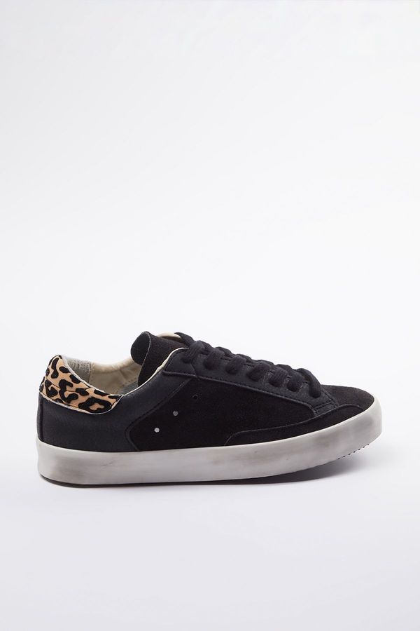 Trendyol Trendyol Black Leopard Detailed Retro Women's Sneakers