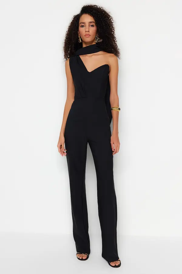 Trendyol Trendyol Black Lined Woven Jumpsuit