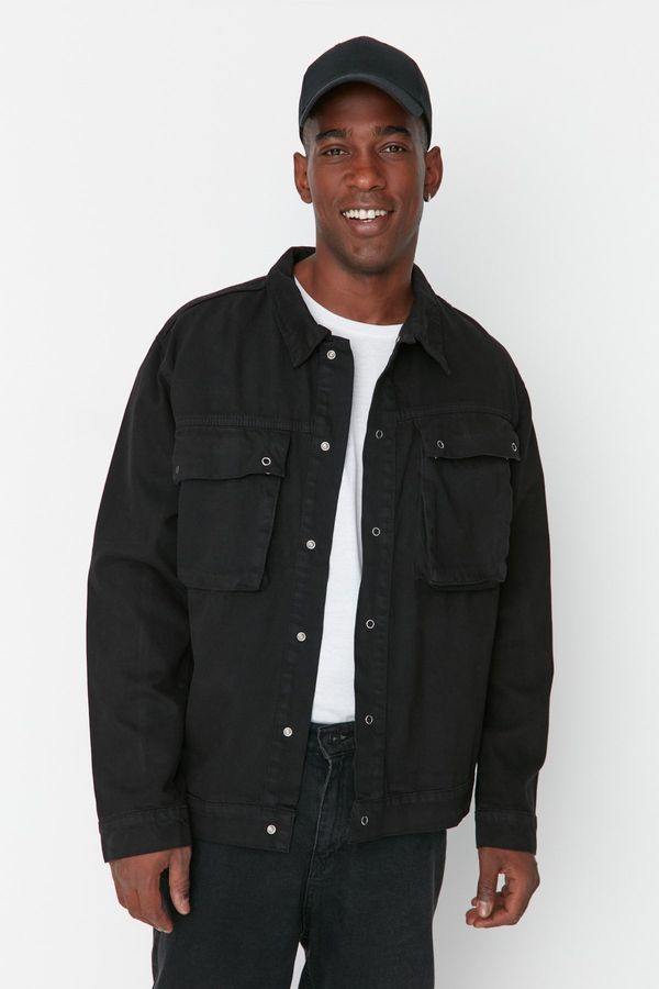 Trendyol Trendyol Black Men's Big Pocket Trucker Jacket