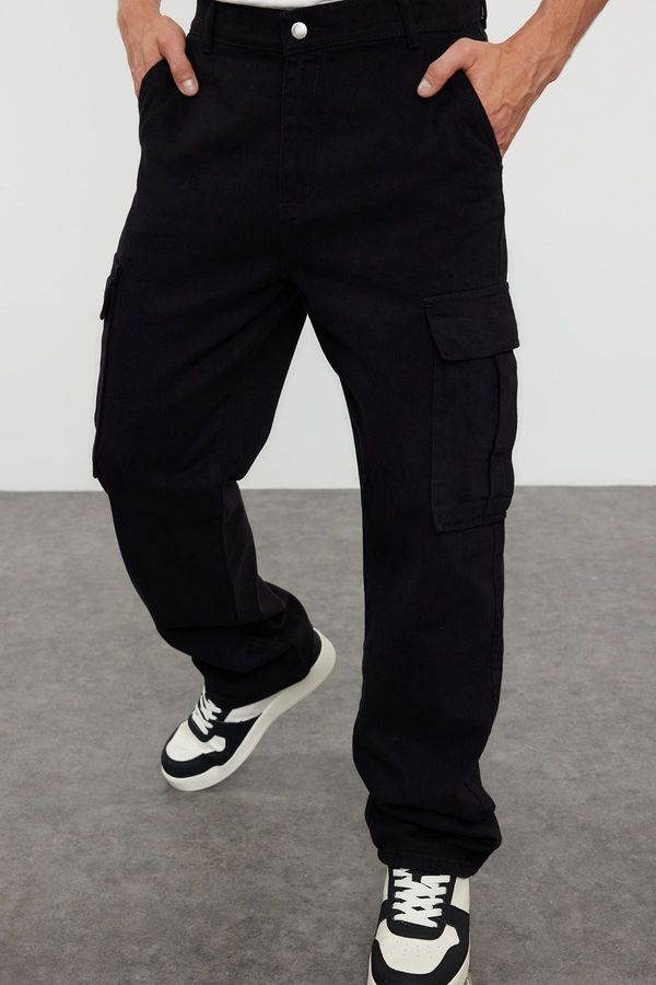 Trendyol Trendyol Black Men's Cargo Pocket Baggy Trousers