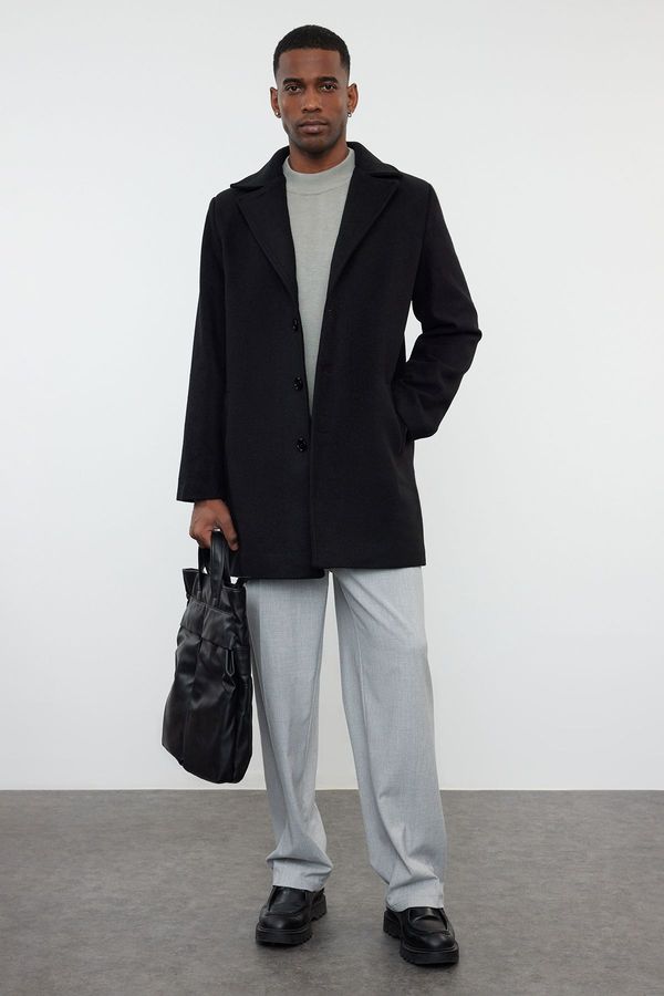 Trendyol Trendyol Black Men's Regular Fit Winter Stretch Coat