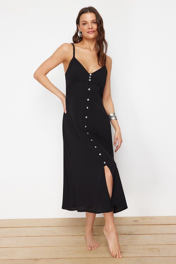 Trendyol Trendyol Black Midi Woven Beach Dress