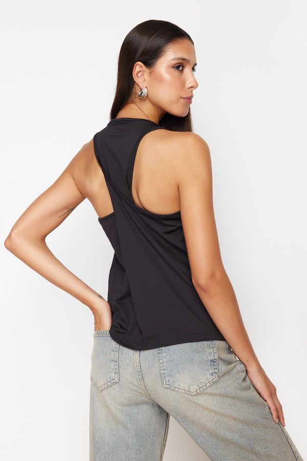 Trendyol Trendyol Black More Sustainable Back Detail Flexible Knitted Blouse