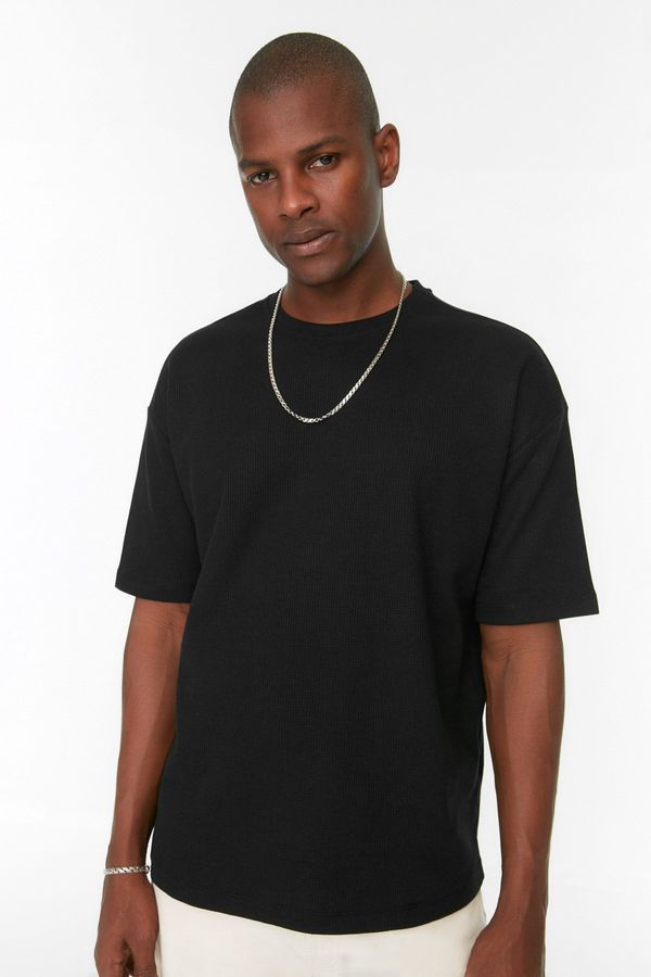 Trendyol Trendyol Black Oversize Crew Neck Short Sleeve T-shirt