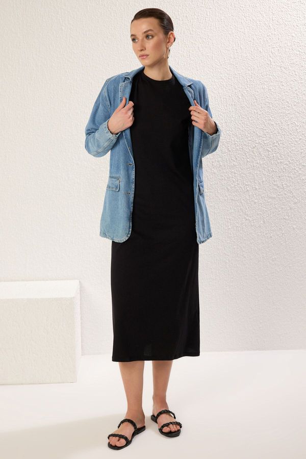 Trendyol Trendyol Black Padded Knitted Undershirt Dress