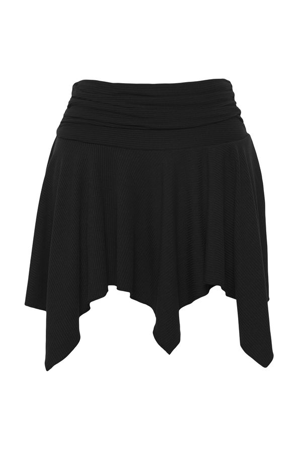 Trendyol Trendyol Black Plain Mini Knit 95% Polyester, 5% Elastane Skirt