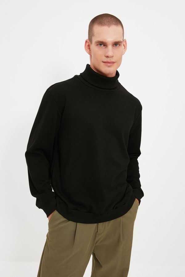 Trendyol Trendyol Black Regular Cut Turtleneck Sweatshirt