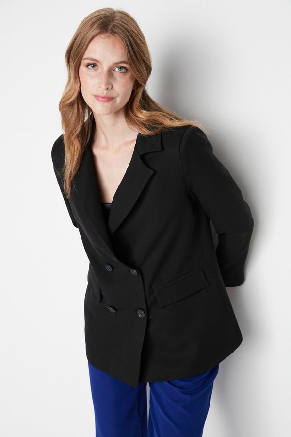 Trendyol Trendyol Black Regular Lined Blazer with Buttons