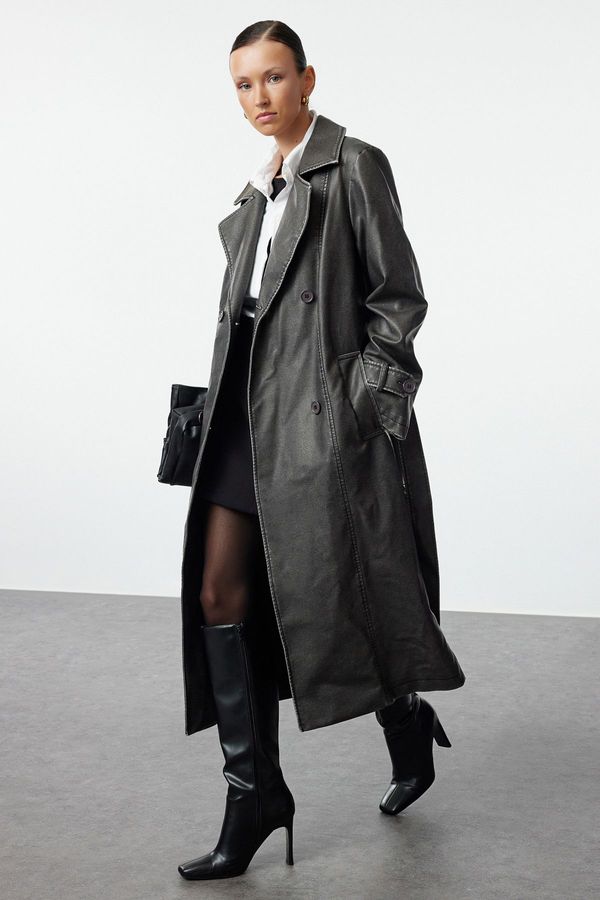 Trendyol Trendyol Black Regular Trench Coat