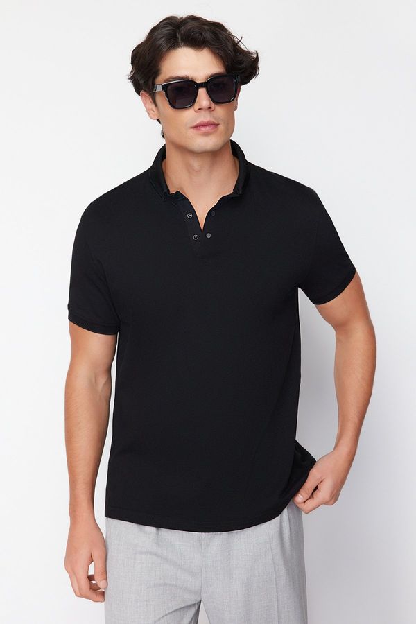 Trendyol Trendyol Black Regular/Normal Cut Polo Neck T-shirt