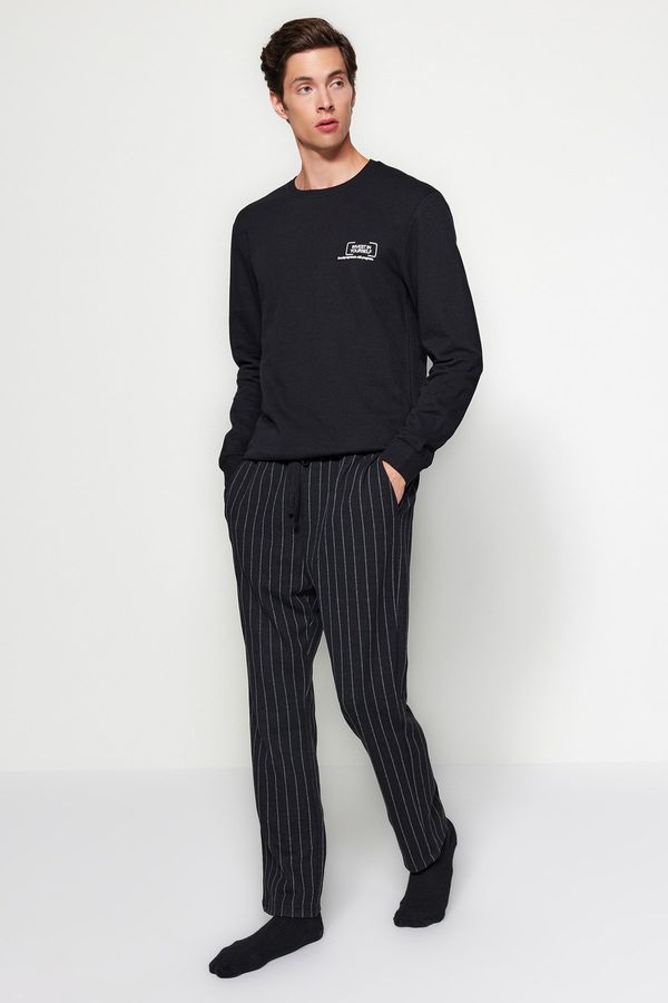 Trendyol Trendyol Black Striped Knitted Pajama Bottoms