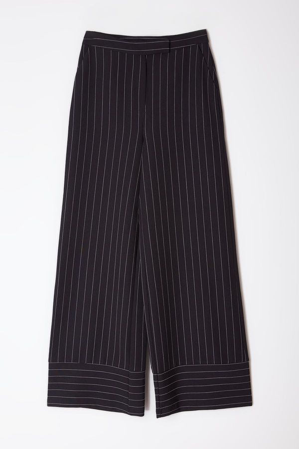 Trendyol Trendyol Black Striped Wide Leg Trousers