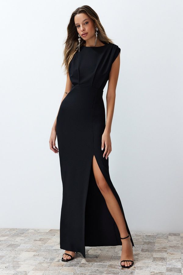 Trendyol Trendyol Black Wadding Long Woven Evening Dress