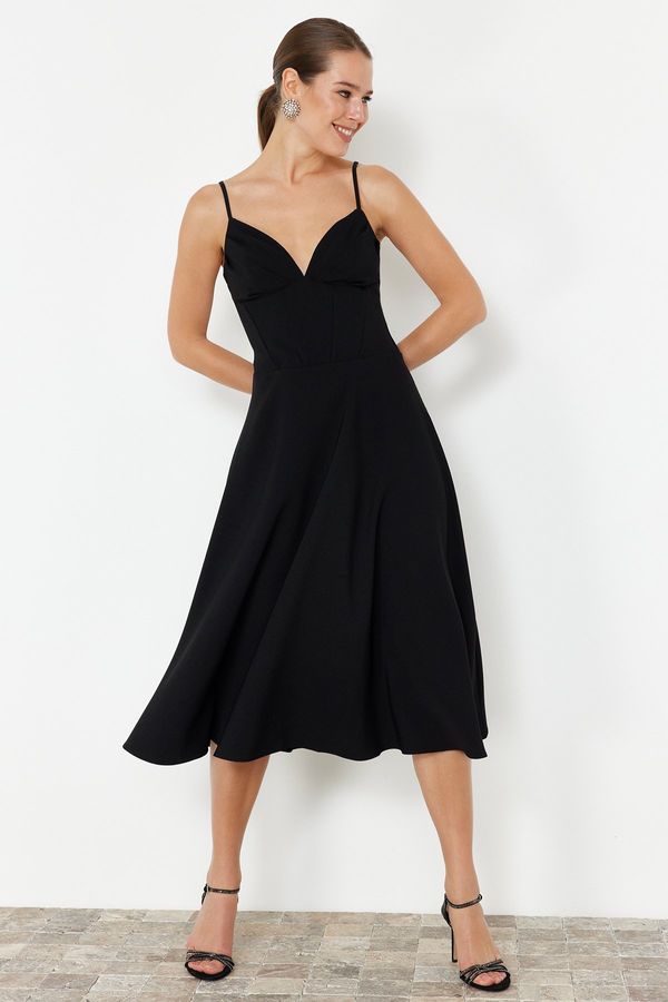 Trendyol Trendyol Black Waist Opening/Skater Woven Dress