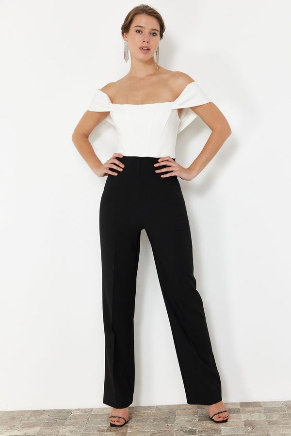 Trendyol Trendyol Black-White Underwire Woven Jumpsuit