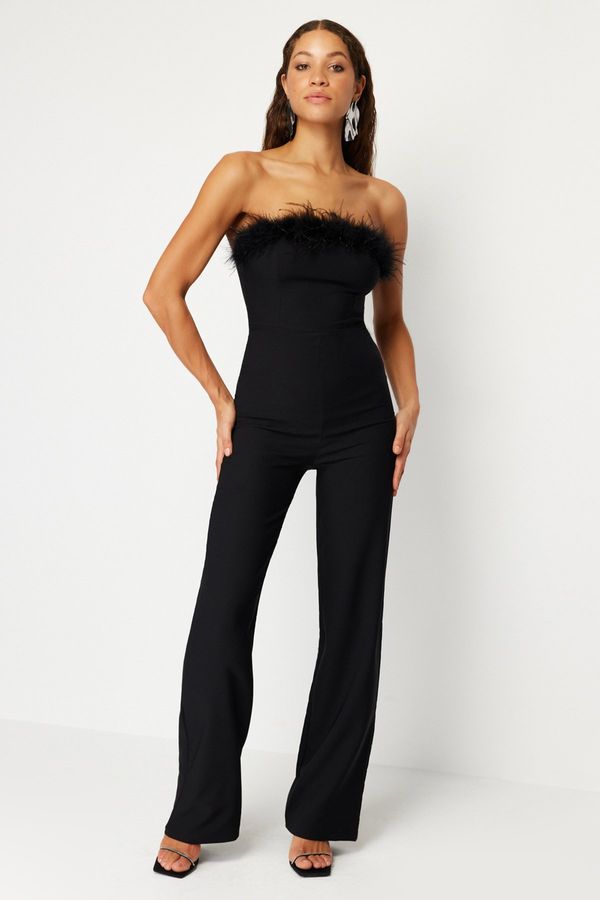 Trendyol Trendyol Black Wide Leg Woven Otrish Jumpsuit