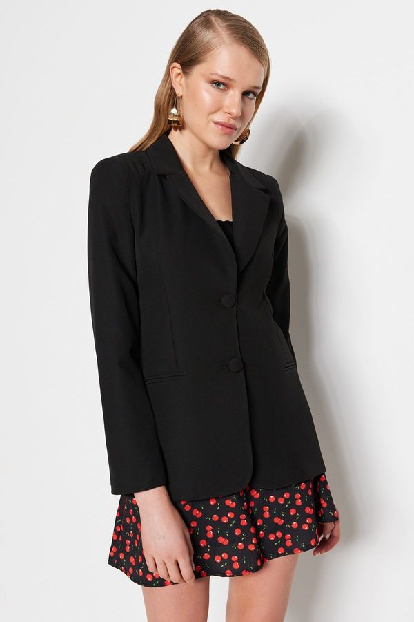 Trendyol Trendyol Black Woven Lined Back Detail Blazer Jacket