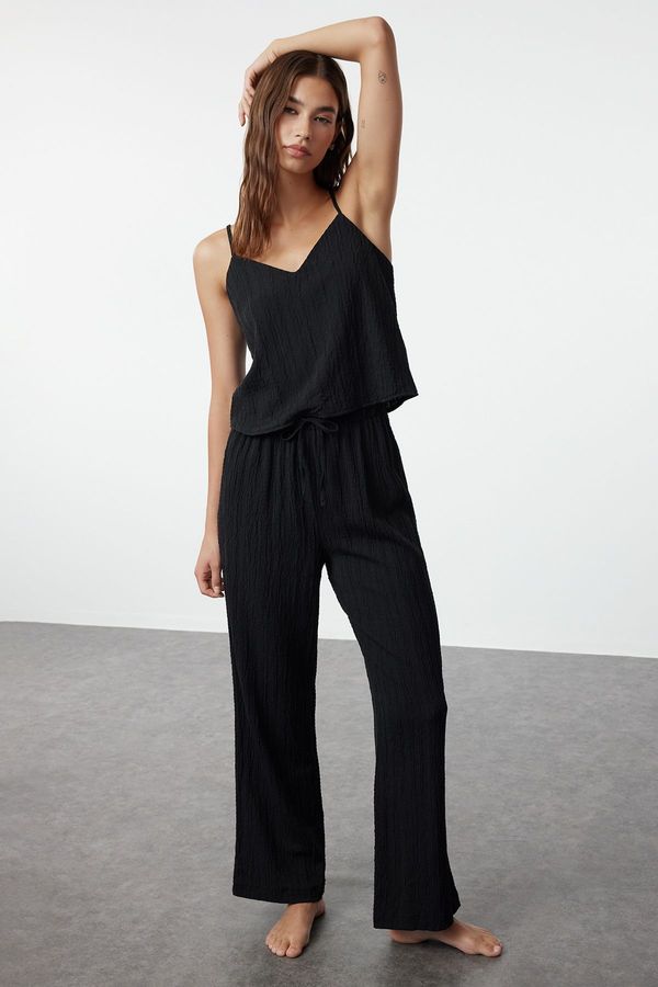 Trendyol Trendyol Black Woven Pajama Set