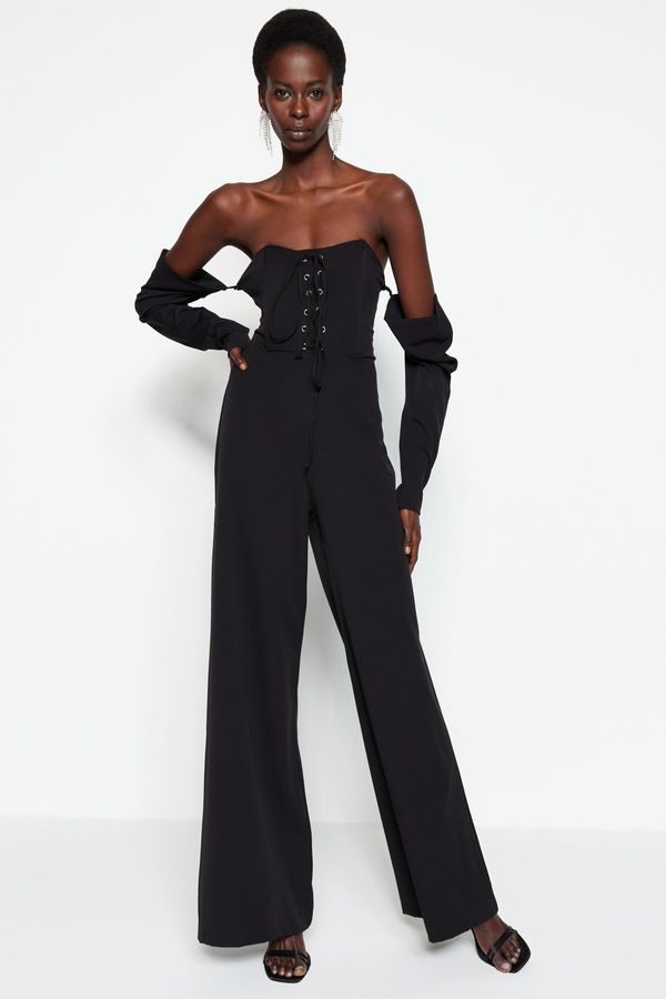 Trendyol Trendyol Black Woven Piping Jumpsuit