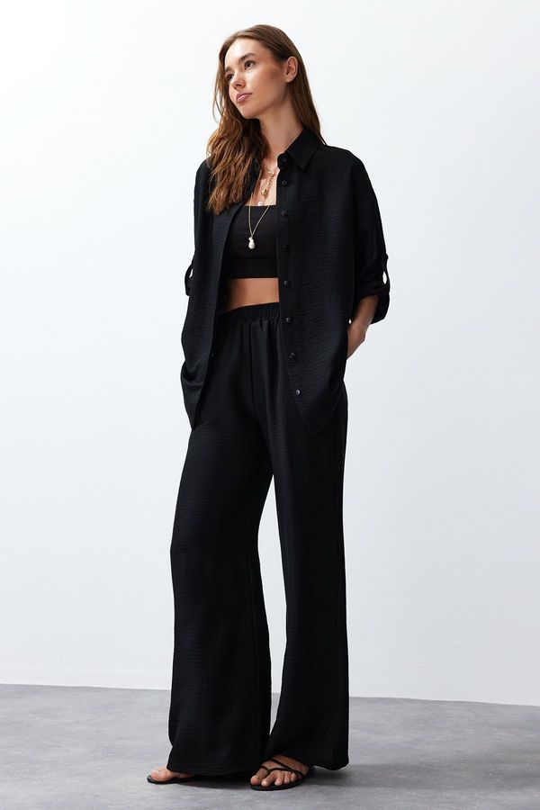 Trendyol Trendyol Black Woven Shirt-Pants Epaulette Suit