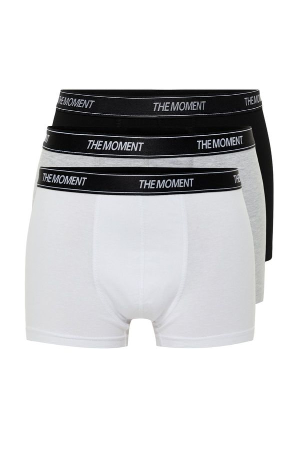 Trendyol Trendyol Black Written Elastic 3-Piece Cotton Boxers