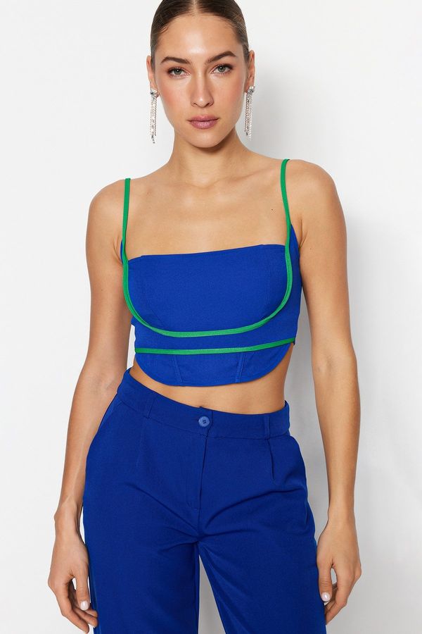 Trendyol Trendyol Blue-Green Crop Woven Bustier