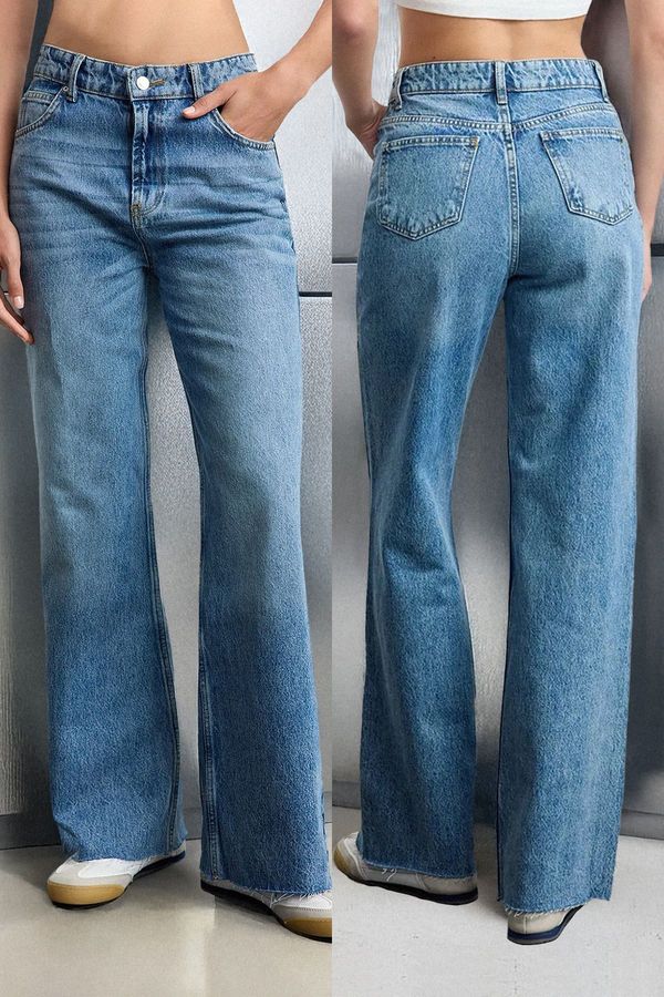 Trendyol Trendyol Blue High Waist Wide Leg Jeans