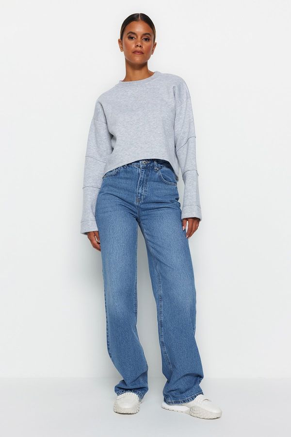 Trendyol Trendyol Blue High Waist Wide Leg Jeans