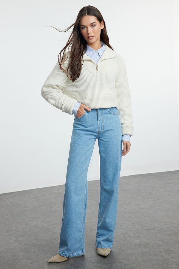 Trendyol Trendyol Blue High Waist Wide Leg Jeans