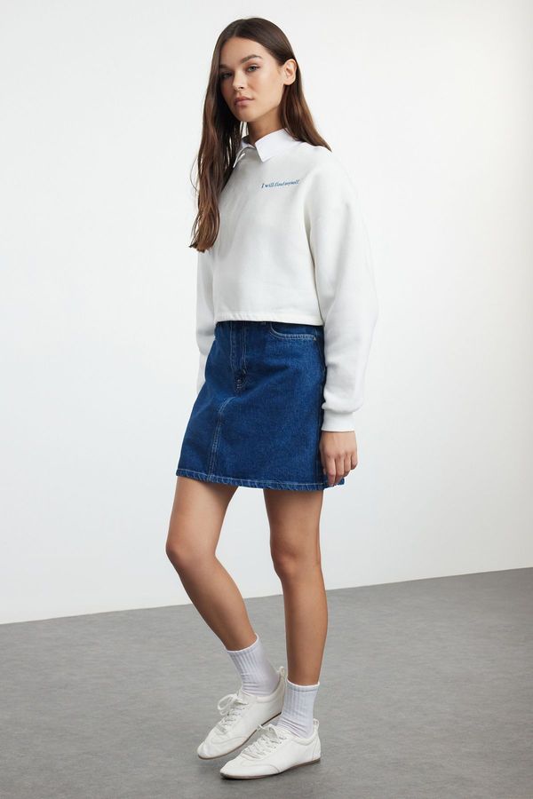 Trendyol Trendyol Blue More Sustainable High Waist Mini Denim Skirt